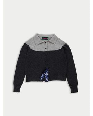 La Fetiche Antonio Graphic Yoke Cardigan - Black