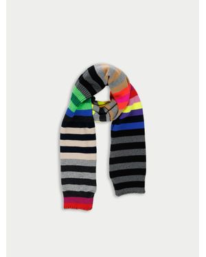 La Fetiche Pascale Hooded Striped Jumper Scarf - White