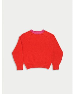 La Fetiche Fifi Crew Neck Shetland Jumper - Red