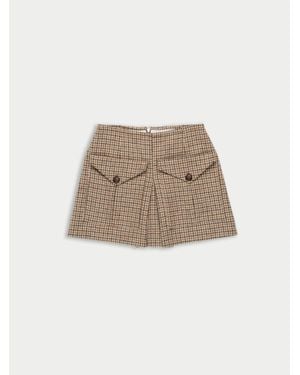 La Fetiche Brigitte Tweed Mini Skirt - Natural