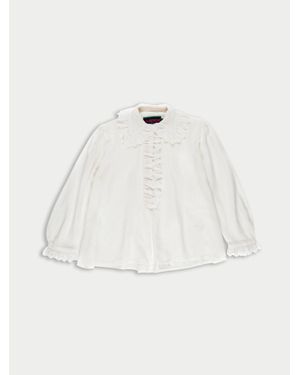La Fetiche Grace Traditional French Embroidered Blouse - White
