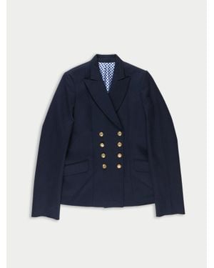 La Fetiche Ray Double Breasted Tailored Blazer Jacket - Blue