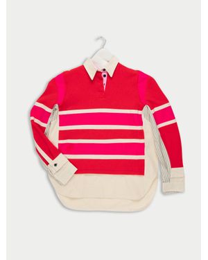 La Fetiche Martha Reworked Oversized Rugby Shirt - Pink
