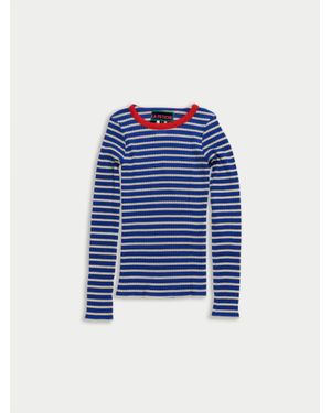 La Fetiche Jackie Raye Fine Weight Ribbed Top - Blue