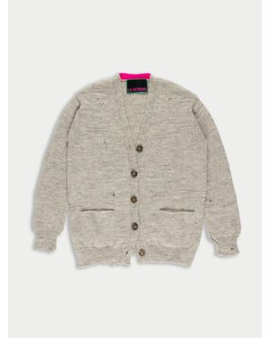 La Fetiche Jojo Menswear Style Cardigan - White