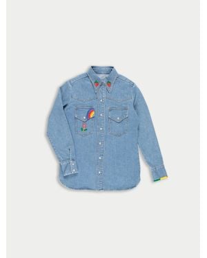 La Fetiche Ono Stone Washed Denim Shirt - Blue
