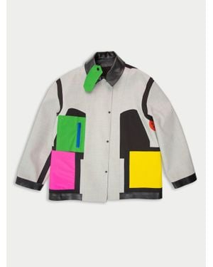 La Fetiche Malevich Reversible Oversized Pea Coat - Multicolour
