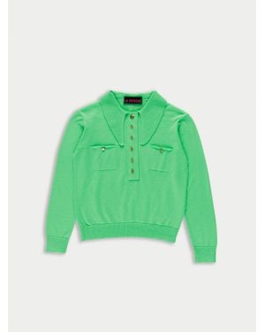 La Fetiche Sammy Fine Weight Polo Top - Green