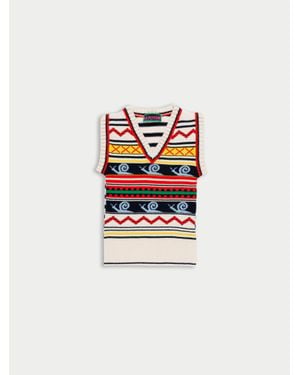 La Fetiche Stardust V-Neck Jumper Vest - White