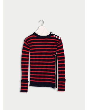 La Fetiche Godard Chunky Ribbed Fishermans Jumper - Red