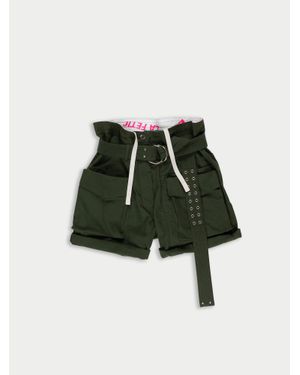 La Fetiche Dav Work Wear Styled Shorts - Green