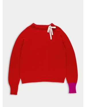 La Fetiche Ella Oversized Crew Neck Jumper - Red