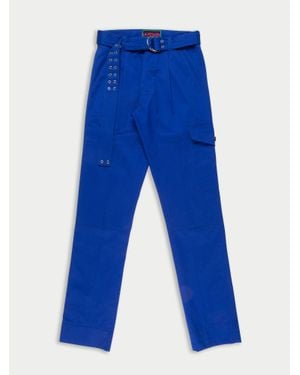 La Fetiche Emmanuelle Cotton Utility Trousers - Blue