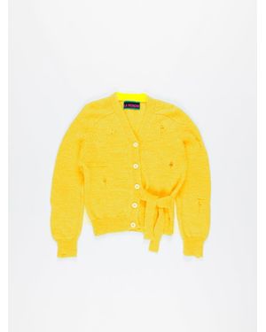 La Fetiche Beatrix V-Neck Cardigan - Yellow