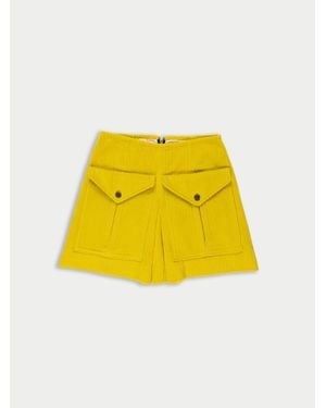 La Fetiche Brigitte Corduroy Mini Skirt - Yellow