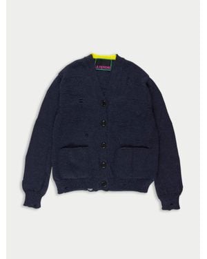La Fetiche Jojo Mistake Stitch Cardigan - Blue
