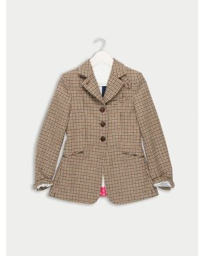 La Fetiche Bianca Tweed Tailored Riding Jacket - Natural