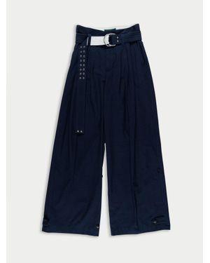 La Fetiche Angie Wide Leg Pleated Pant - Blue
