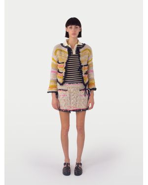 La Fetiche Fleur Hand Knit Jacket - White