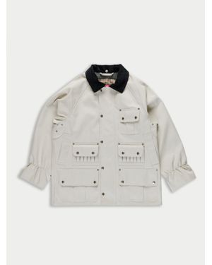 La Fetiche Rene Bonded Cotton Utility Jacket - White