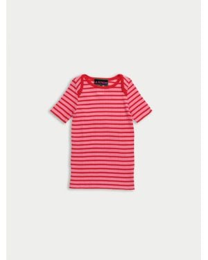 La Fetiche Jaja Striped Short Sleeve Top - Pink