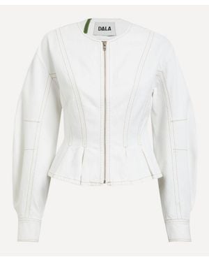 Dala Peplum Jacket - White