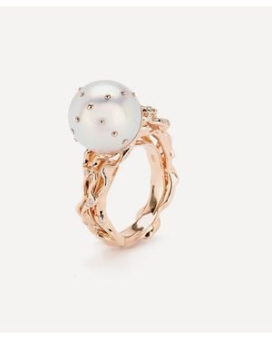 Bibi Van Der Velden 18Ct Jellyfish Pearl And Diamond Ring - White