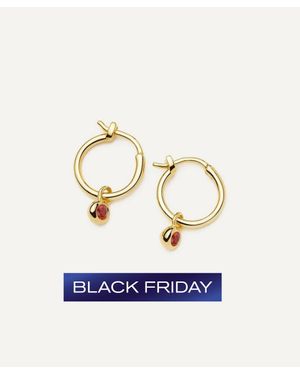 Missoma 18Ct-Plated Vermeil January Birthstone Mini Charm Hoop Earrings - Blue