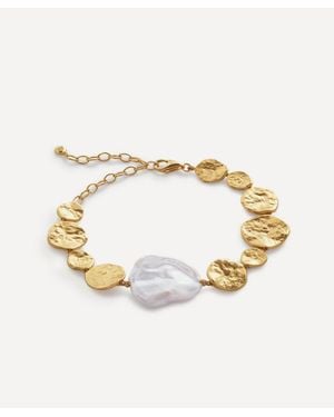 Monica Vinader 18Ct-Plated Vermeil Capri Keshi Pearl Disc Bracelet - Metallic