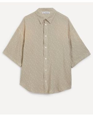 Acne Studios Monogram Button-Up Shirt - Natural