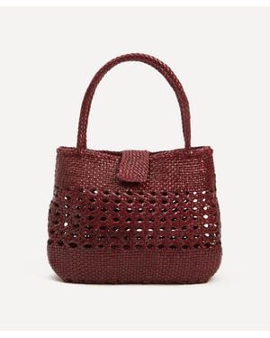 RIXO London X Dragon Diffusion Niamh Leather Basket Bag - Red