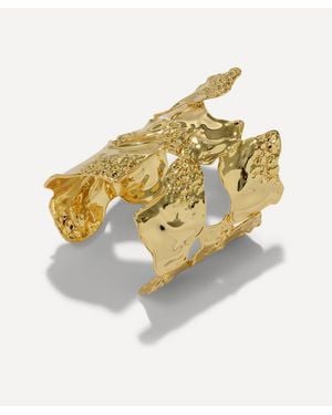 Alexis 14Ct-Plated Brut Island Cuff Bracelet - Metallic
