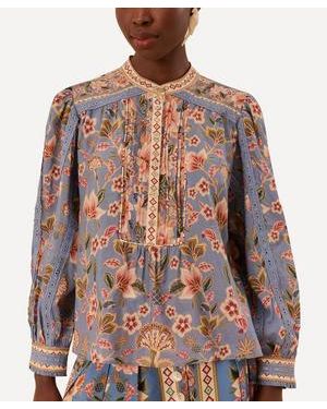 FARM Rio Superbloom Tapestry Blouse - Brown