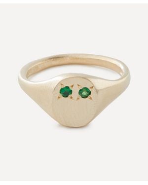 Seb Brown 9Ct Eye Signet Ring - White