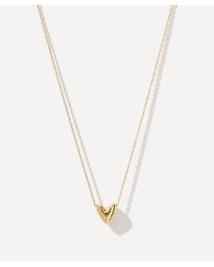 Otiumberg 14Ct-Plated Vermeil Roscida Heart Pendant Necklace - White