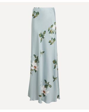 Reformation Bella Satin Skirt - Blue