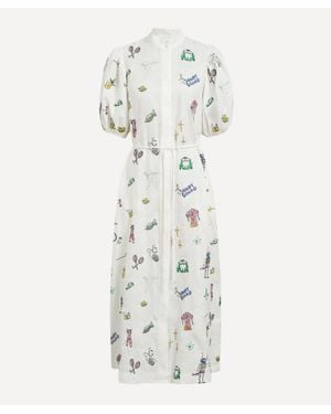 ALÉMAIS Play Embroidered Shirt Dress - White