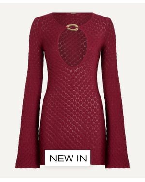 Away That Day Havana Crochet Mini Dress - Red