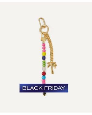 Joolz by Martha Calvo 14Ct-Plated Paradise Enamel Palm Tree Beaded Bag Charm - White