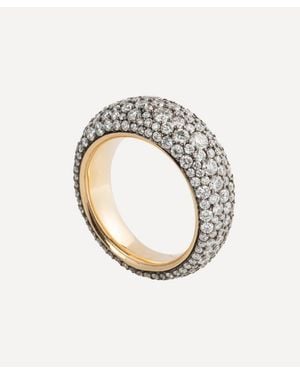 Lucy Delius 14Ct Antique Finish Victorian Set Diamond Bombe Ring - Metallic