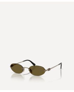 Miu Miu Rimless Oval Sunglasses - Natural