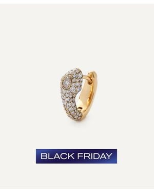 Selim Mouzannar 18Ct Basilisk Diamond Huggie Hoop Earring Right - White