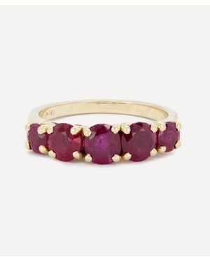 Kojis 18Ct Five Stone Ruby Ring - Pink
