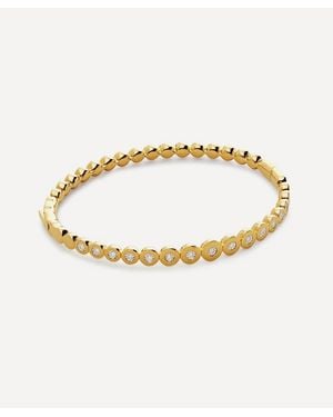Monica Vinader 18Ct-Plated Vermeil Diamond Graduated Bangle Bracelet - Metallic