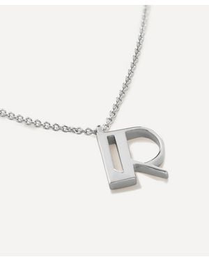 Monica Vinader Sterling Initial R Pendant Necklace - White