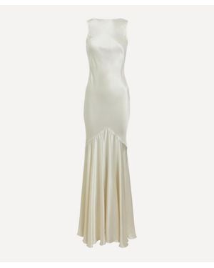 Nina Ricci Stretch Satin Mermaid Halter Dress - White