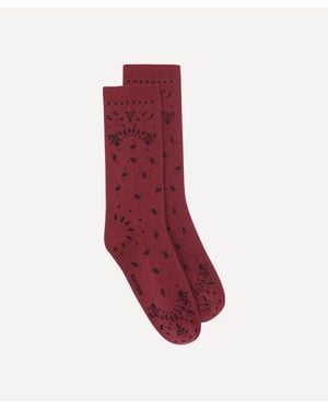 Kujten Sig Bandana Cashmere Socks - White