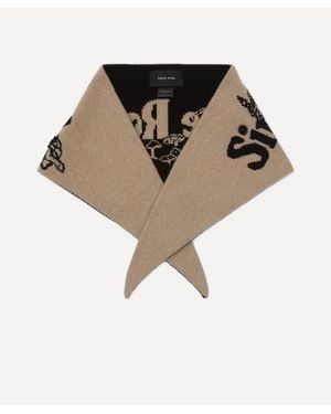 Simone Rocha Graphic Logo Knit Neckerchief - Black