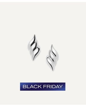 Missoma X Savi Rhodium-Plated Signature Oversized Stud Earrings - Blue