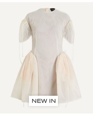 Simone Rocha Puff Sleeve Cord Hip Mini Dress - Natural